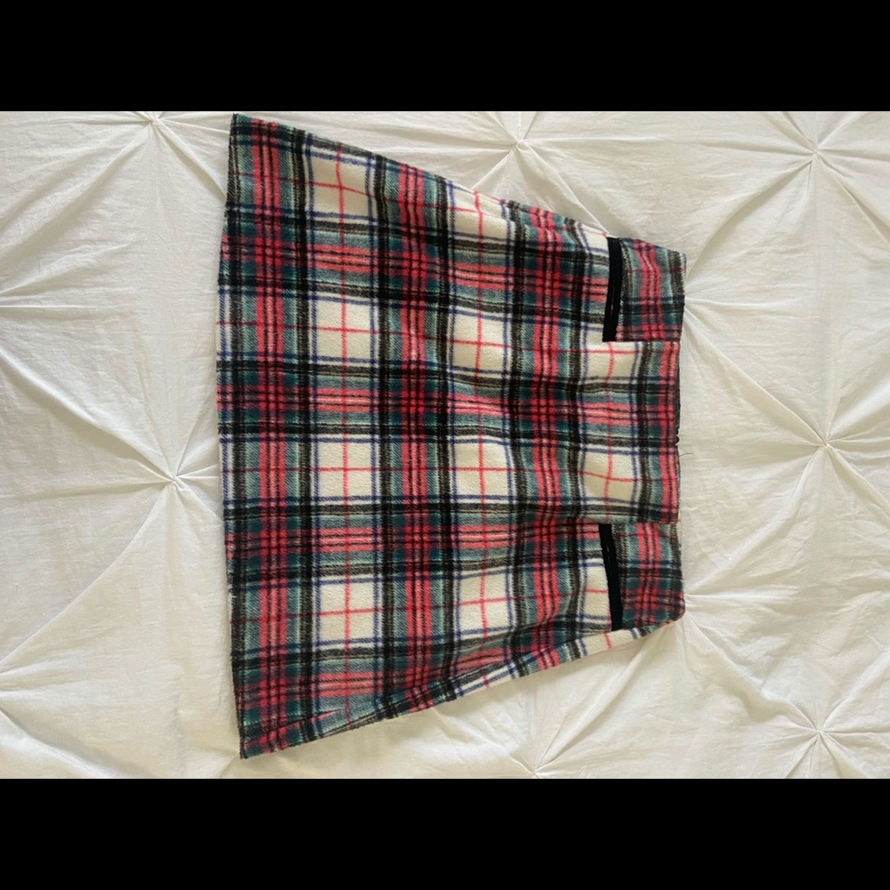Plaid fleece skirt